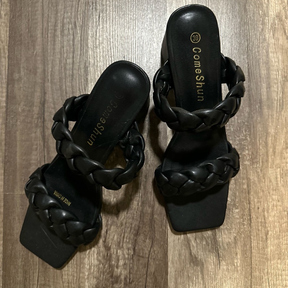 Braided Strap Block Heel Mules (3/$20)